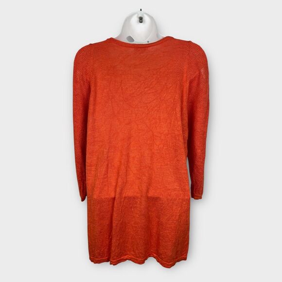 Women's J. Jill Zinnia Sweater Plus Size 1X Burnt Orange Linen Blend - Picture 2 of 8